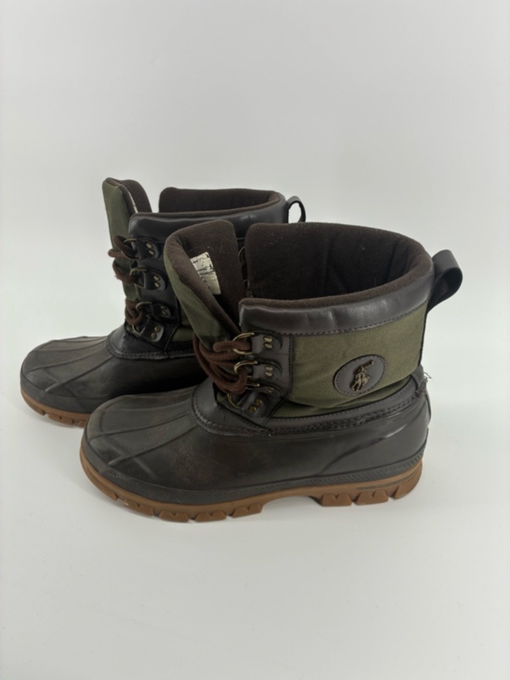Polo Ralph Lauren Men's Olive Green & Brown Rain and Snow Boots